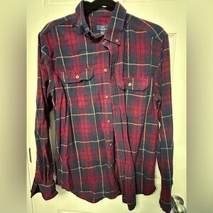 Men's Maroon and Blue Flannel